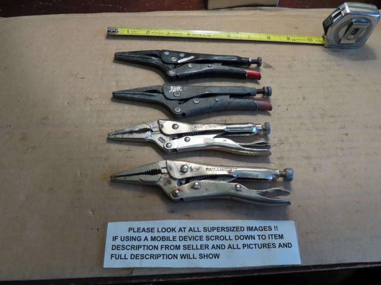 4 6" VISE GRIP LOCKING NEEDLE NOSE PLIERS NICE SET 3 PROTO VISE GRIP
