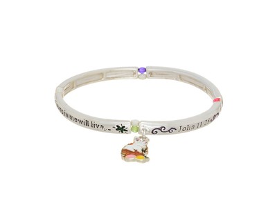 Silvertone Bunny Rabbit Stretch Bracelet ~ Gift Idea ~ NEW!