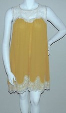 Umgee USA Lace Baby Doll Tunic Swing Dress Yellow Plus XL - New!