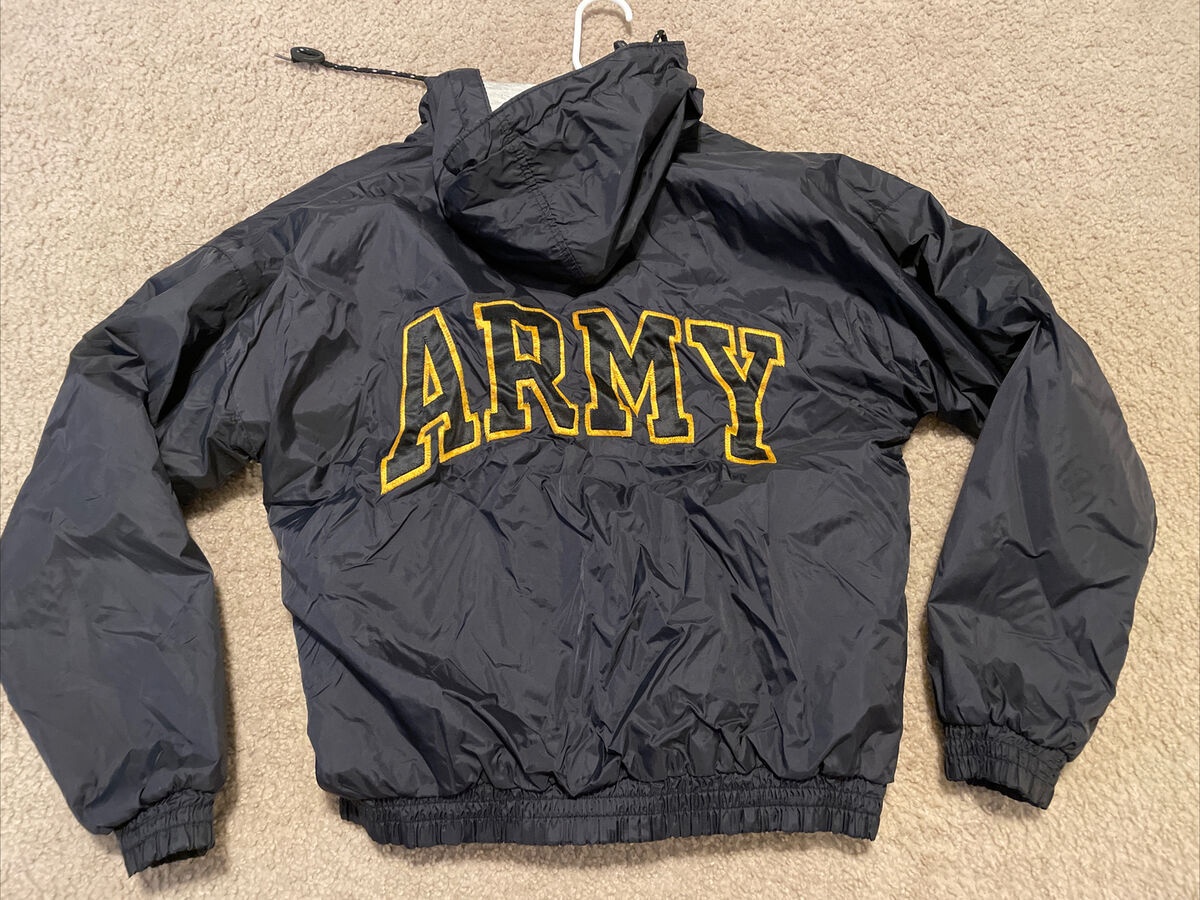 Army Hooded Black Jacket Coat Size M Army Hooded Black Jacket Coat Size M