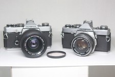 AS IS/2SET Olympus OM-1 Film Camera Auto-S 50mm F/1.8 35-70mm F4 Zoom Lens