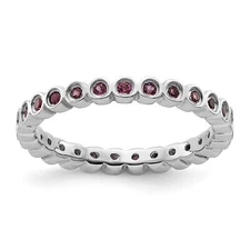 Silver Stackable Expressions Rhodolite Garnet Ring QSK367