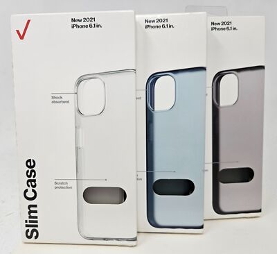 Verizon Slim Case for iPhone 13 6.1'' Small Camera, Sustainable Clear Cover