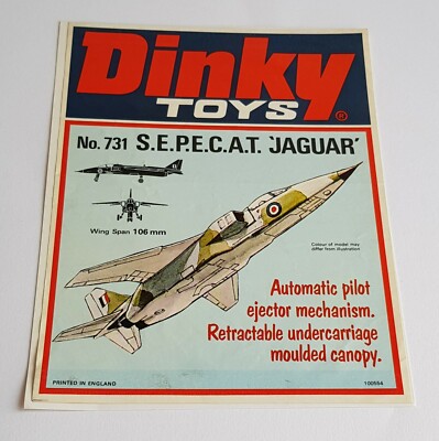 Dinky Toys Nr. 731, S.E.P.E.C.A.T. ''Jaguar'', seltenes Ladenschild, - neuwertig