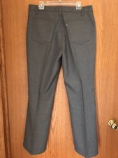 Vintage Levi  s 38 x 30 Gray 100 Poylester Men  s Slacks. Made In The USA .