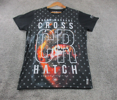 Crosshatch Series 55 T Shirt Tee Large Black Short Sleeve Crew Neck Graphic