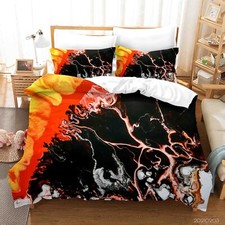 3D Texture Art Gold Black Orange Quilt Cover Set Duvet Cover Bedding Pillowcases