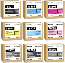 T850 9 Pack Ink Cartridge for Epson SureColor P800 T8501 T8509 Printers 80ML