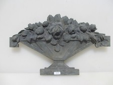 Large Victorian Brass Furniture Mount Ormolu Antique Old Rose Leaf Urn Vase 16"W