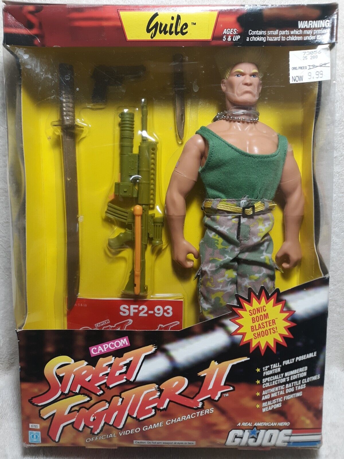 Street Fighter 1993 Colonel Guile 12in Figure Capcom Poseable Original  Hasbro for sale online