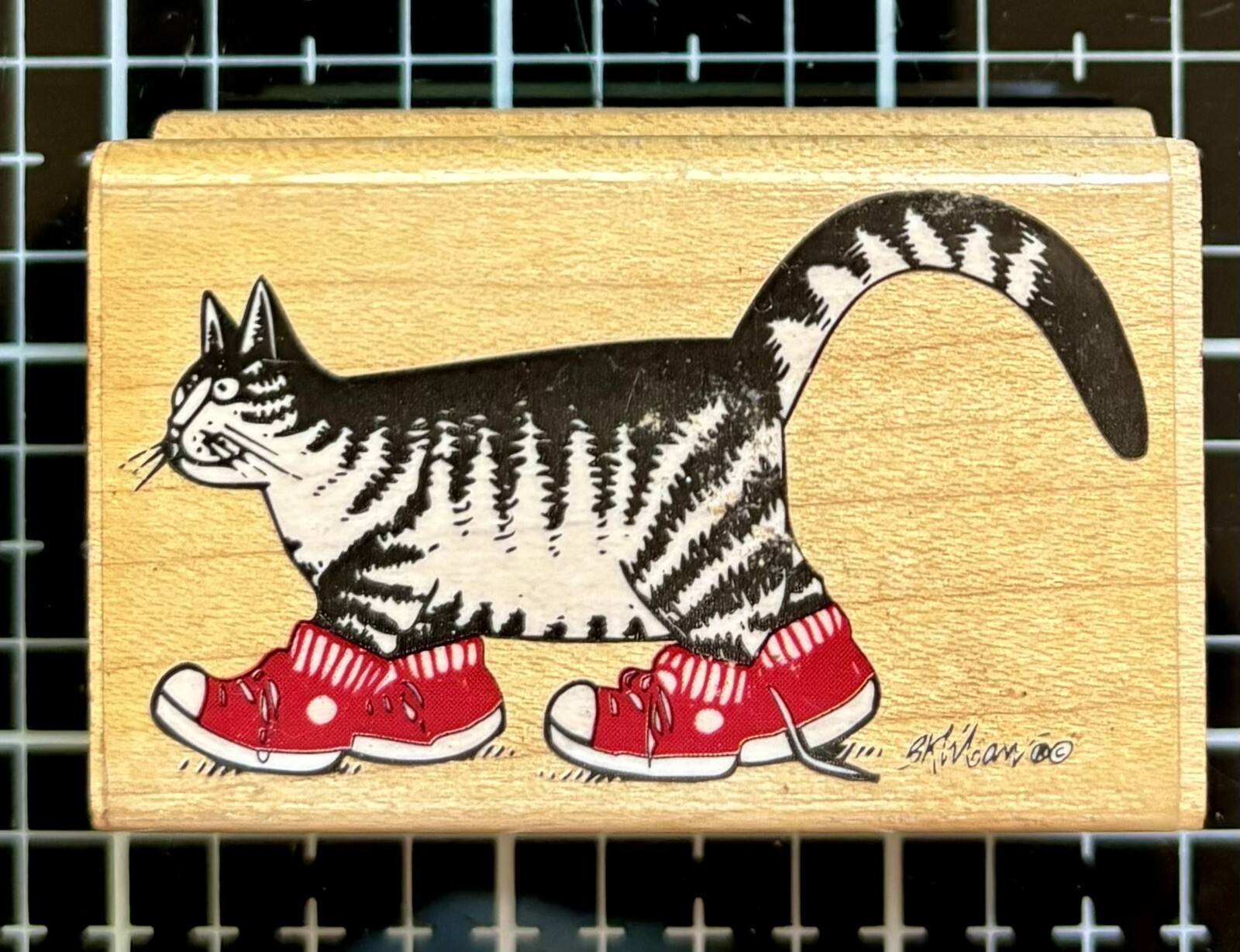 Vintage 1990 B Kliban Cat Rubber Stampede 87-D Sneakers Kitty Kitten Retro Shoes-image