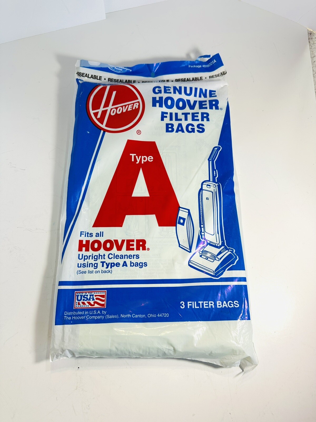 Genuine Hoover Type A Filter Vacuum Bags Fits Upright Cleaners New