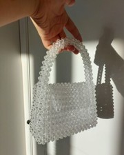 Beautfiul Womens White Sequin and Beaded Evening beaded Bag
