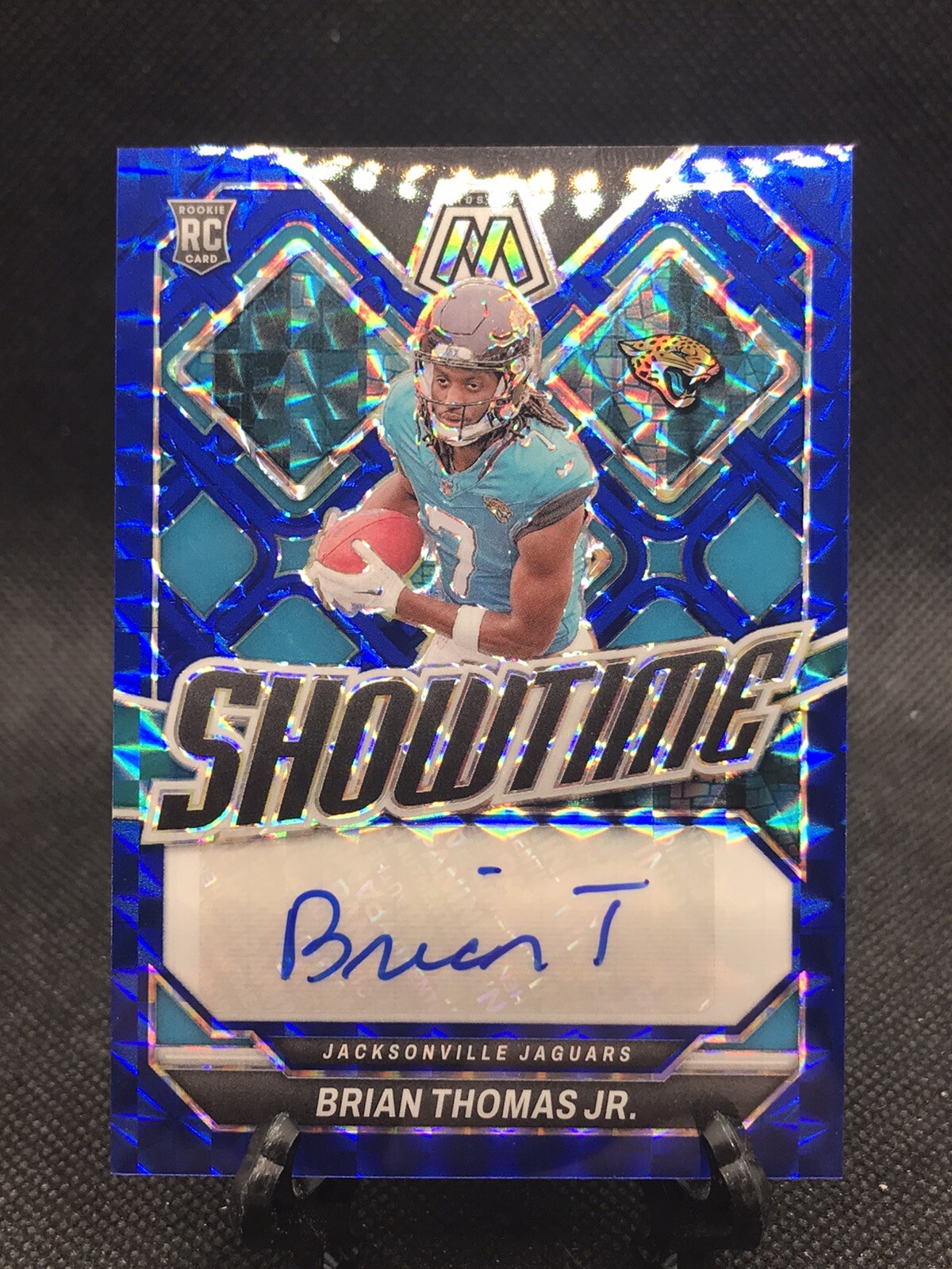 2024 Mosaic Football Brian Thomas Jr. RC Showtime Auto Blue 24/99 #SS-BTJ Jags