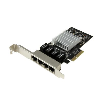 StarTech.com 4 Port PCIe Network Card - RJ45 Port - Intel i350 Chipset - Ethe...