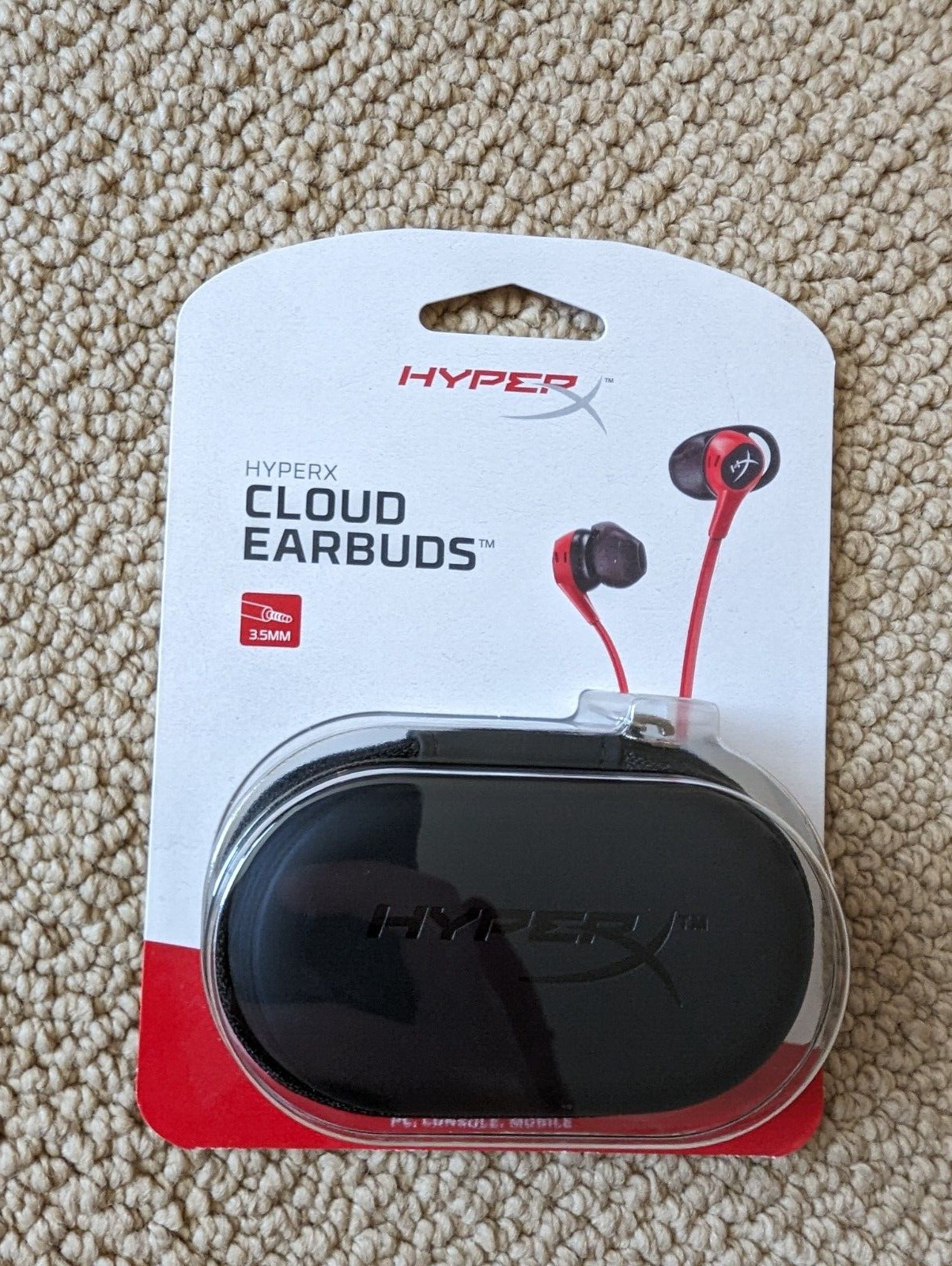 HyperX Cloud Earbuds with Microphone Red/Black 3.5 mm Connector