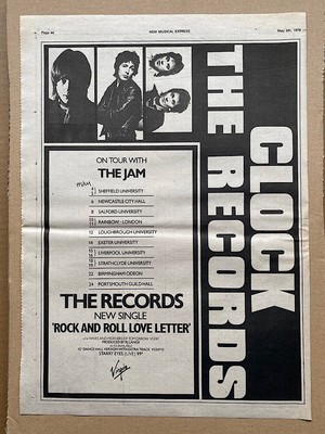 THE RECORDS ON TOUR WITH THE JAM POSTER SIZE Original Musik Presse Werbung aus 1