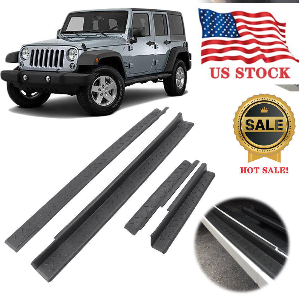 Jeep Wrangler JK 2007-2017 Door Sill Protector Scuff Plate Entry Guards 4PCS