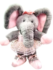 Vintage Stuffins Gray Elephant Pink Ballerina 15" Plush 1995