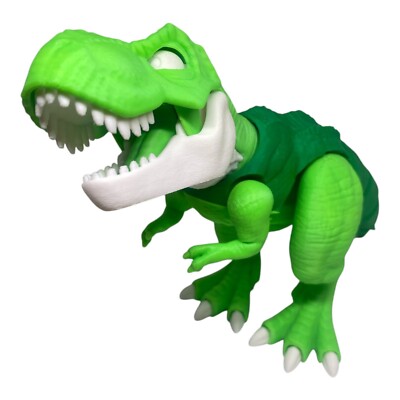 3D Printed  Articulated Skeleton T-Rex Fidget Toy Green