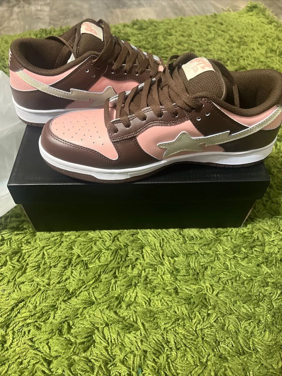 Indigo Studios Custom Cherry Bapesta Low Inspired Size 10 Brown Pink Limited