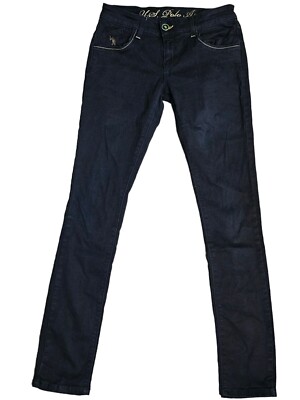 U.S. Polo Assn. Women Jeans 27 x 30.5 Dark Wash Blue Denim Stretch Skinny