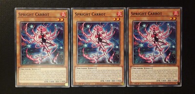Yu-Gi-Oh! 3x Spright Carrot, POTE-EN007, Common, 1. Edition, Englisch, Near Mint