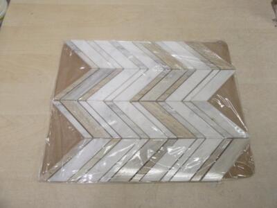 Palisandro Chevron 12 in. x 12 in. Polished Marble Look Floor and Wall Tile
