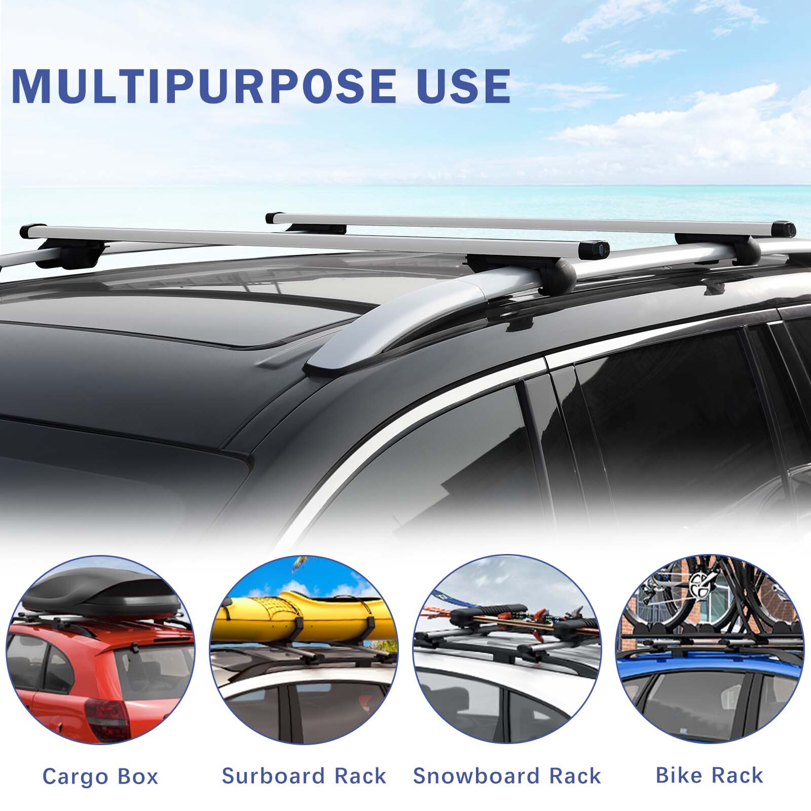 53" Top Roof Rack Cross Bar Luggage Cargo Carrier w/Rail For LEXUS