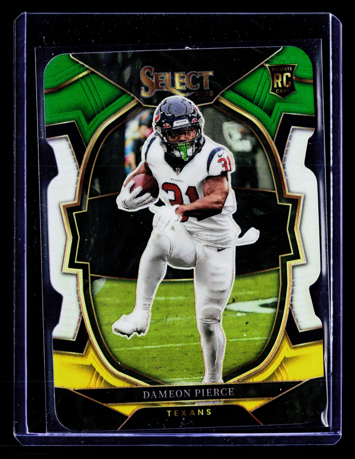 2022 Select Green and Yellow Prizm Die Cut Dameon Pierce #47 RC