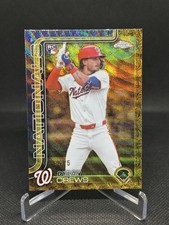 2025 Topps Chrome Gilded Collection Gold Wave #178 DYLAN CREWS RC NATIONALS /75