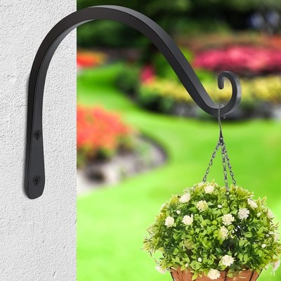 FEED GARDEN 2 Pack 8 Inch Hanging Plant Bracket Wall Hooks Decorative Hangers for Outdoor Bird Feeders