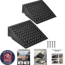 Heavy-Duty Rubber Curb Ramps, 2 Pack - 7000 lbs Load Capacity for Driveways