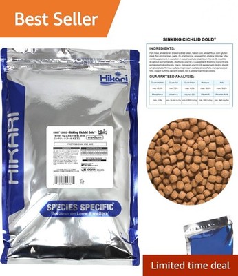 2.2-Pound Sinking Cichlid Gold Pellets: Enhance Fish Color & Immune Health