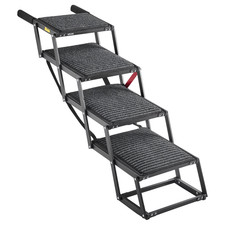 Dog Stairs for Car, 4 Steps Extra Wide Foldable Dog Ramp for Large Dogs with Non