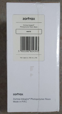 New  Zortrax UV Resin Basic White 500ml 405nm Photopolymer 3D Printer Resin