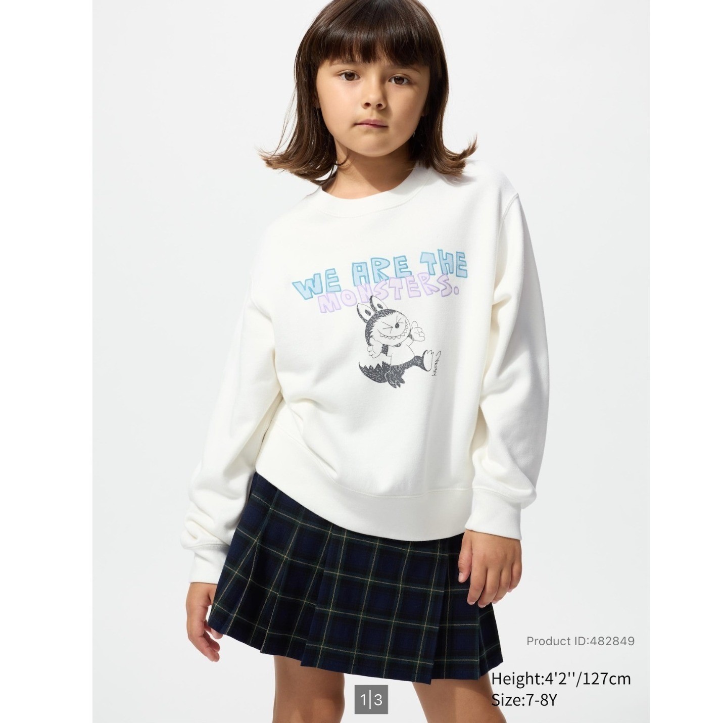 NWT Uniqlo UT POP MART We Are The Monsters Labubu Sweatshirt Top Kids 9-10Y