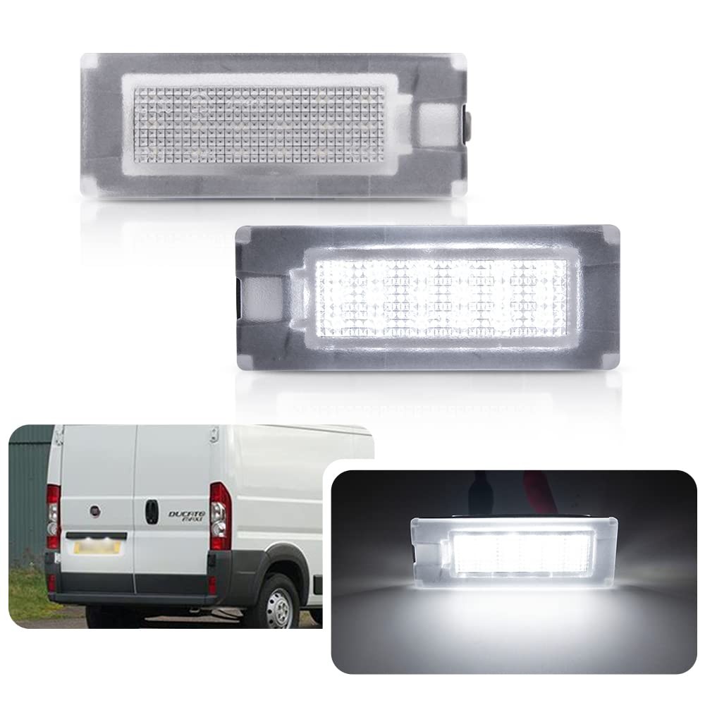 Feu LED de plaque minéralogique pour utilitaire Boxer et Ducato bloc optique étanche 6000K