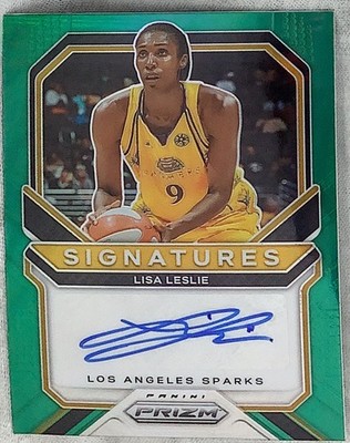 2021 Panini Prizm Lisa Leslie WNBA Basketball Signatures Green Prizm Auto SG-LLS