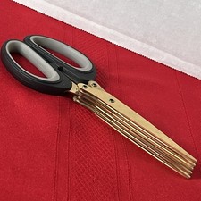 Titanium Coated Shredding Scissors 5 Blades Non-slip Handles Herbs Paper Crafts