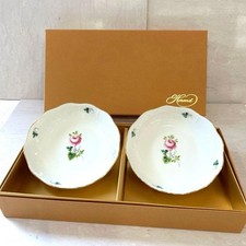 [Brand new, unused] Herend Rosetta Bowls, Vienna Rose design, pair of plates.