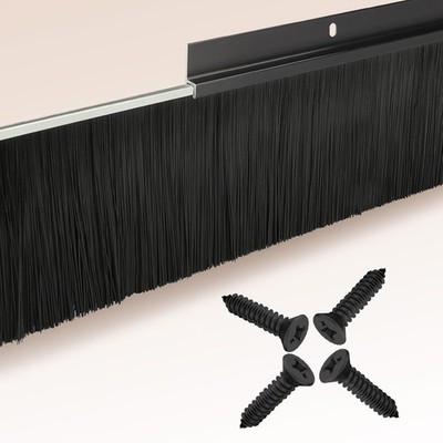 1-Pack Garage Door Brush Seal   Cepia Black Bottom Sweep   Roll-Up D