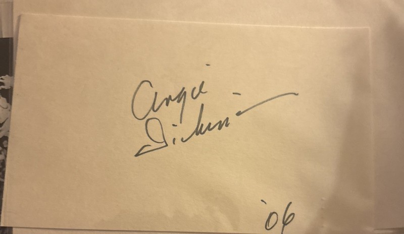 Angie Dickerson  Signed Autographed Index Card Actress Police Woman *