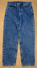 WearGuard Jeans Mens 36x30 Flannel Lined Relaxed Loose Workwear Heavy Denim