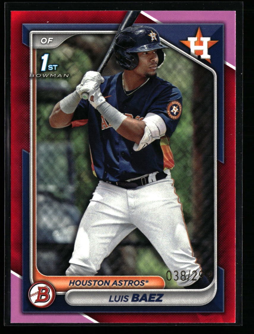 Luis Baez 2024 Bowman #BP-66 Prospects Fuchsia #/299 Houston Astros 1st