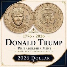 2026 Donald Trump Presidential Dollar Coin ~ Semiquincentennial US Mint Pre-Sale