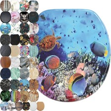 Toilet Seat ROUND with Soft Close, Quiet and Slow Close Lid and Seat, Strong ...