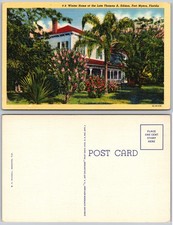Thomas Edison Winter Home Fort Myers FL Postcard
