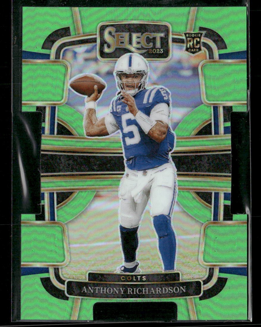 2023 Panini Select #43 Anthony Richardson Neon Green Prizms Die Cuts #/599