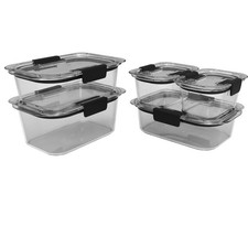 Food Storage Container Set with Lids, 10-Piece Clear Plastic Airtight Kitchen